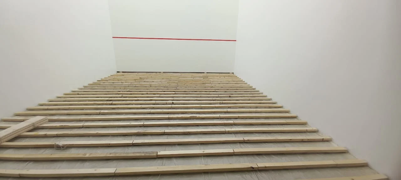 maple wood floor assembly (squash court) - allahabad